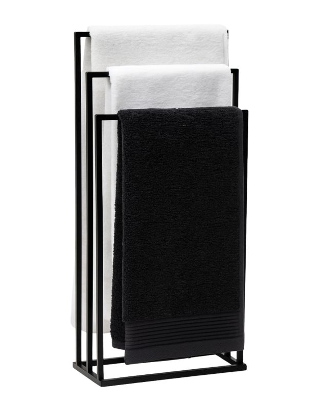 Stojak łazienkowy na ręczniki JAKPOL 3-Ramienny metalowy czarny loft 1 szt.