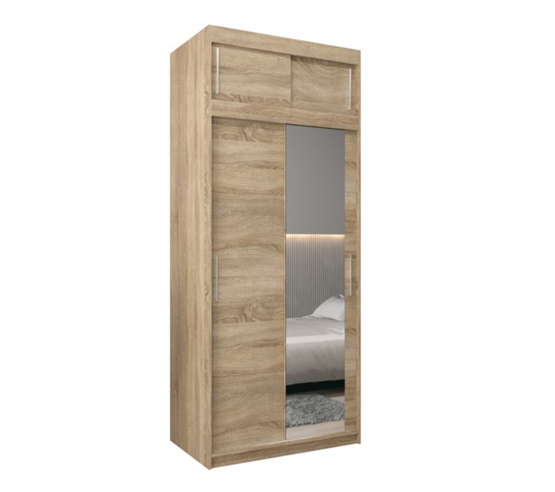 Szafa przesuwna Garderoba Abiks Tokyo 2 100 sonoma + sonoma z nadstawką 1 szt.