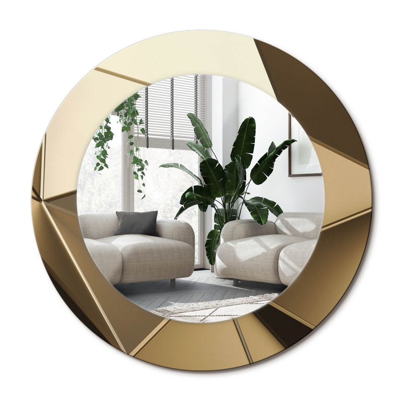 Lustro Okrągłe Tulup Nowoczesna Abstrakcja 50 cm Dekoracyjne Na Podkładzie 1 szt.