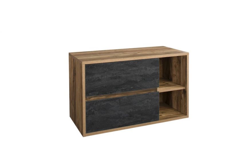 Szafka Comad pod umywalkę nablatową HAMPTON CONCRETE 824-100BL 100 cm ciemny beton/dąb 1 szt