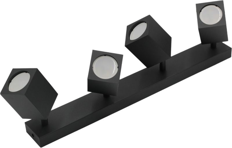 Oprawa sufitowa IdeaLED Quantus czarny 4 x GU10 x 40W IP20 wym: 15 x 50 x 6 cm - 1 szt.