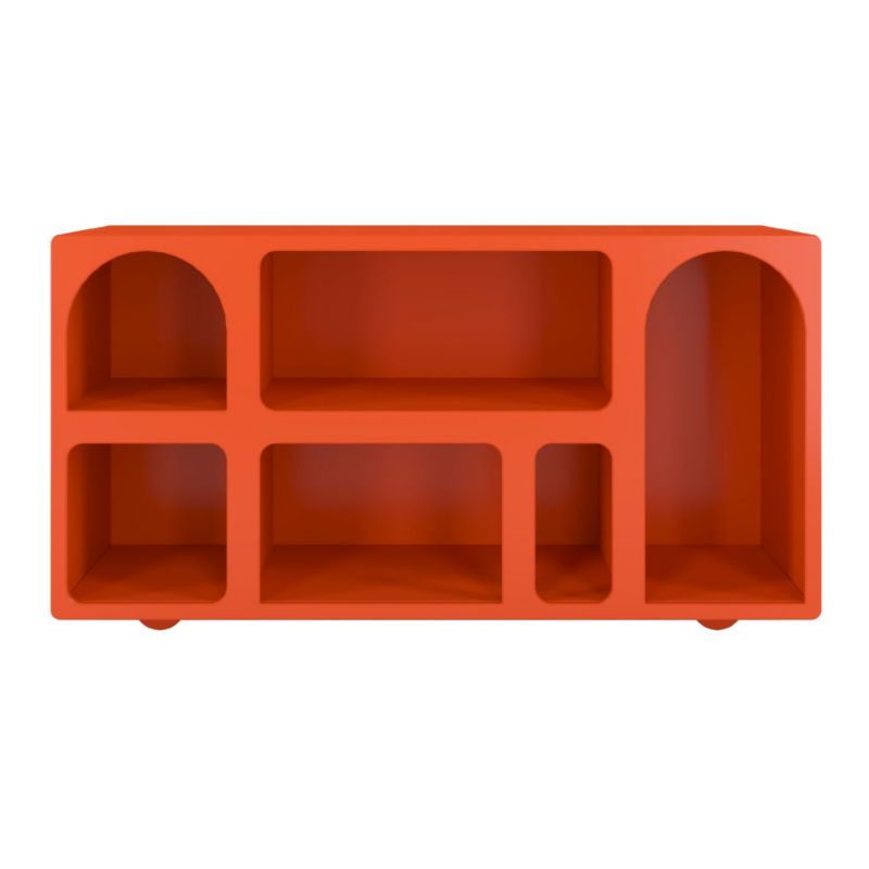 Drewniana komoda z łukami Visby OLIMPIA long pomarańczowa 1 szt.