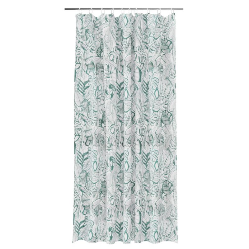 Zasłonka prysznicowa GoodHome Nassua 180 x 200 cm zielone liście