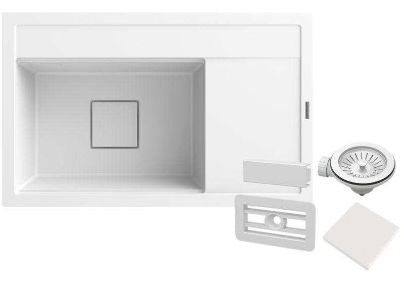 Zlewozmywak Granitowy Granitan Rendo z Syfonem i Zaślepką 1 kpl.