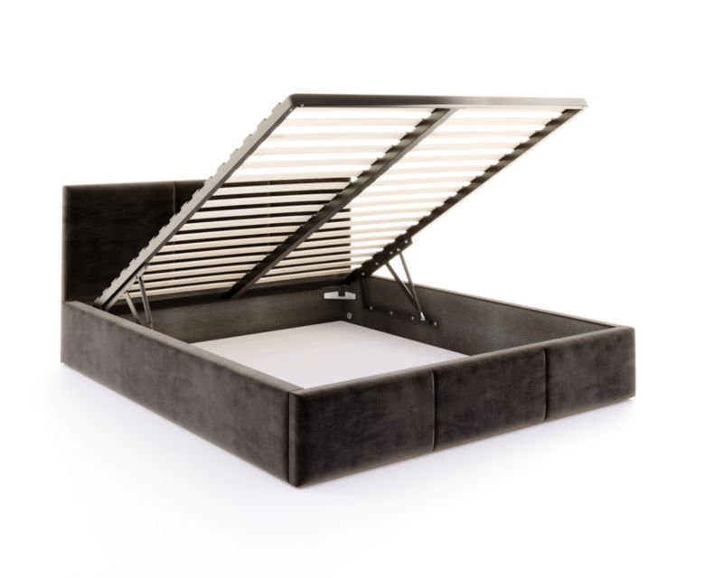Łóżko tapicerowane FDM AMBER 160x200 czarne z pojemnikiem i stelażem podnoszonym 1 szt.