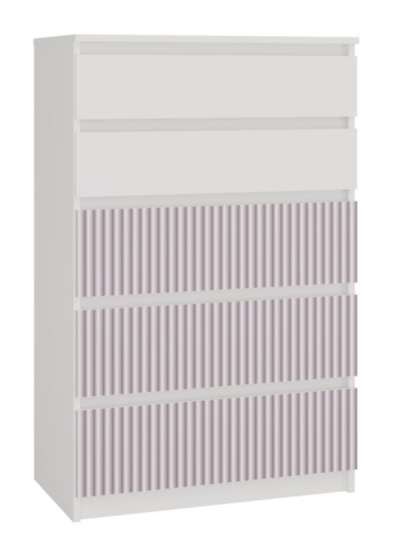 Komoda Topeshop Malwa M5 Arteso Biały / Różowy 40x70x109,5 cm 1 szt.