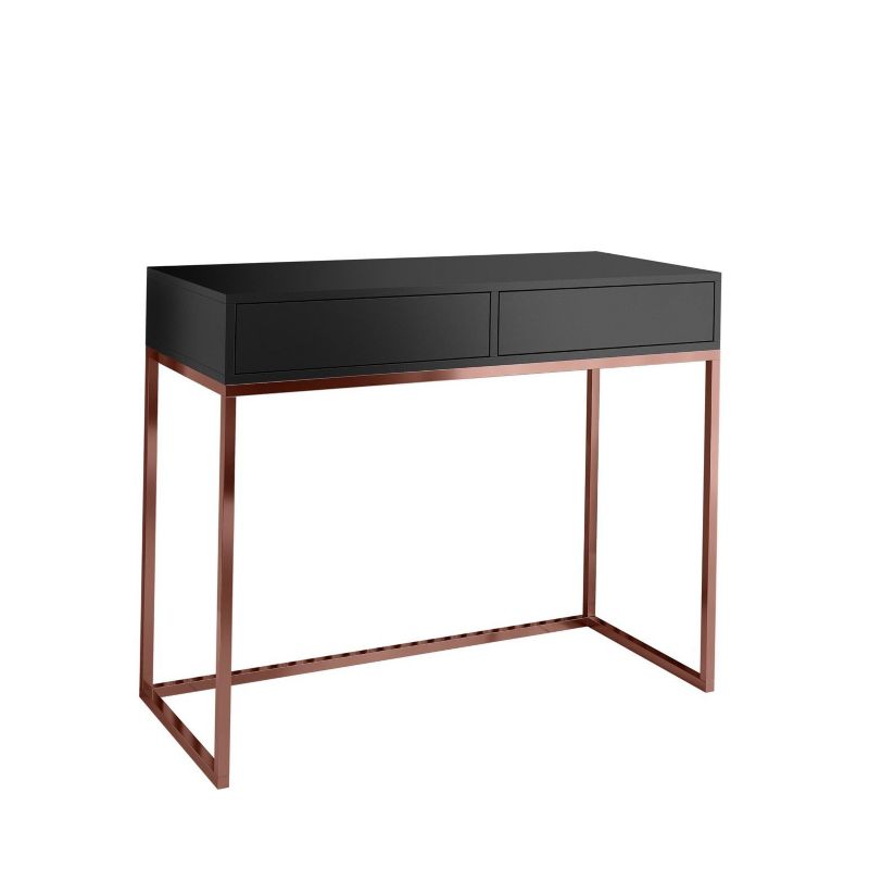 Toaletka z szufladami Bettso Cubic 80 cm w loftowym stylu na miedzianym stelażu czarny 1szt.