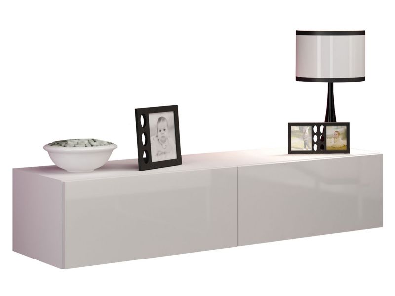 Szafka RTV MIRJAN 24 Vigo 140 biały/biały połysk 1 szt.