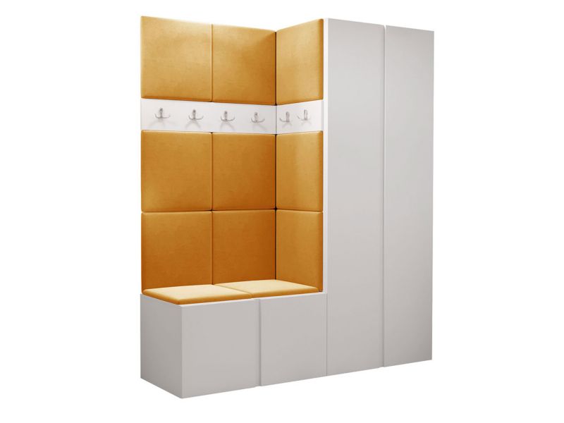 Garderoba MIRJAN 24 Orion III biały + żółty 1 kpl.