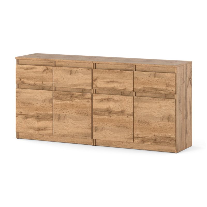 Komoda Hurtownia-Mebli Szuflady 4 Olia Mini 160cm Dąb Wotan Dąb Wotan 160x35x75 cm 1szt.