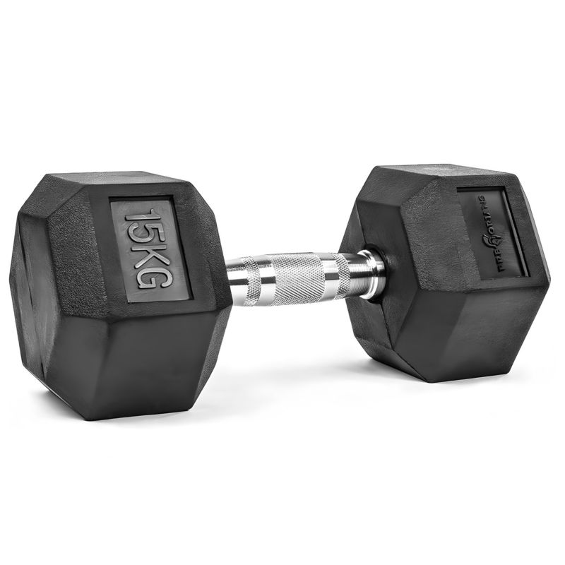 Hantla do ćwiczeń Pretorians o wadze 15 kg ciężarek ogumowany 1 szt.