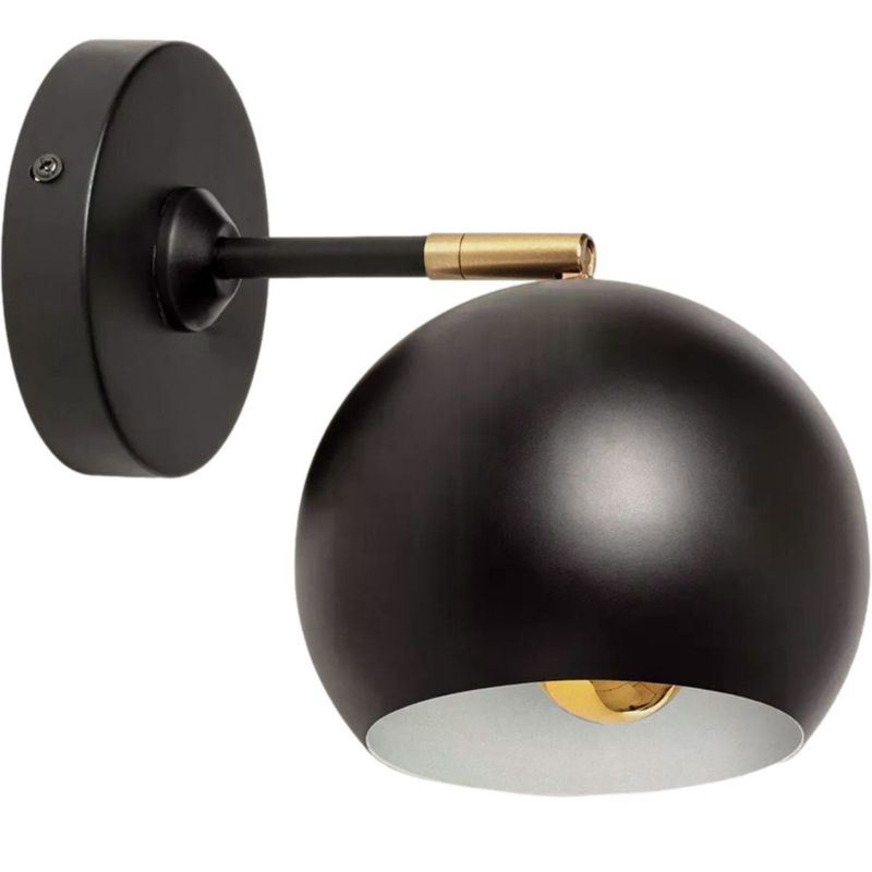 Kinkiet ścienny Abruzzo Stefano czarno-złoty 1 x E27 x IP20 wym: 19 x 15,2 x 20,4 cm - 1 szt.