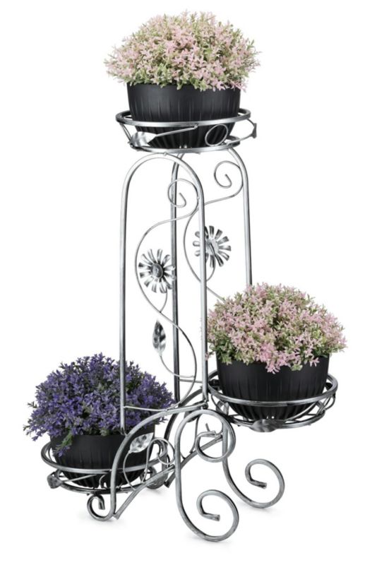 Kwietnik stojący Dąstal Metalowy Srebrny 65x28x88 cm 1 szt.