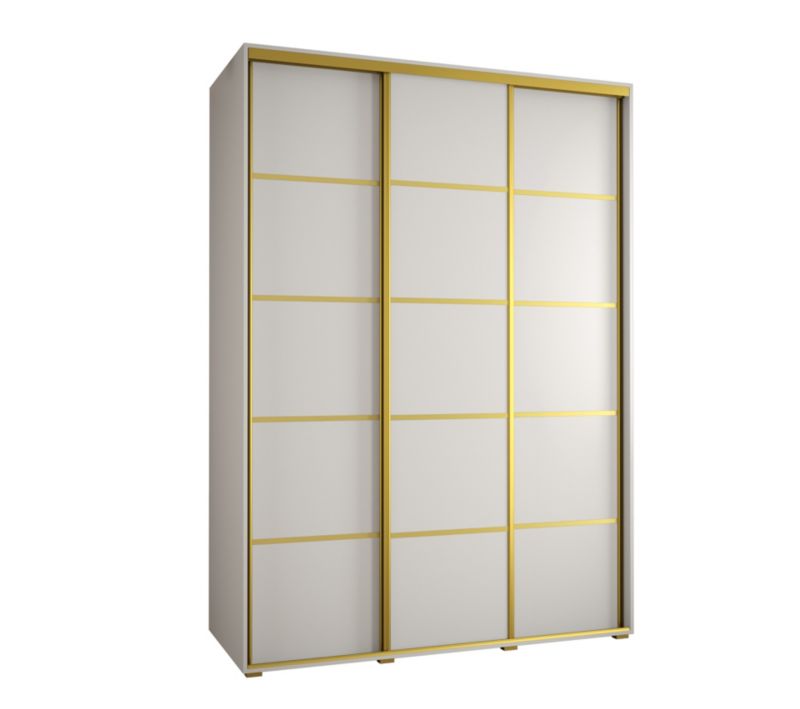 Szafa przesuwna Abiks DAVOS 4 wysoka szer.180cm gł.45cm biały/biały/złoty 1szt.