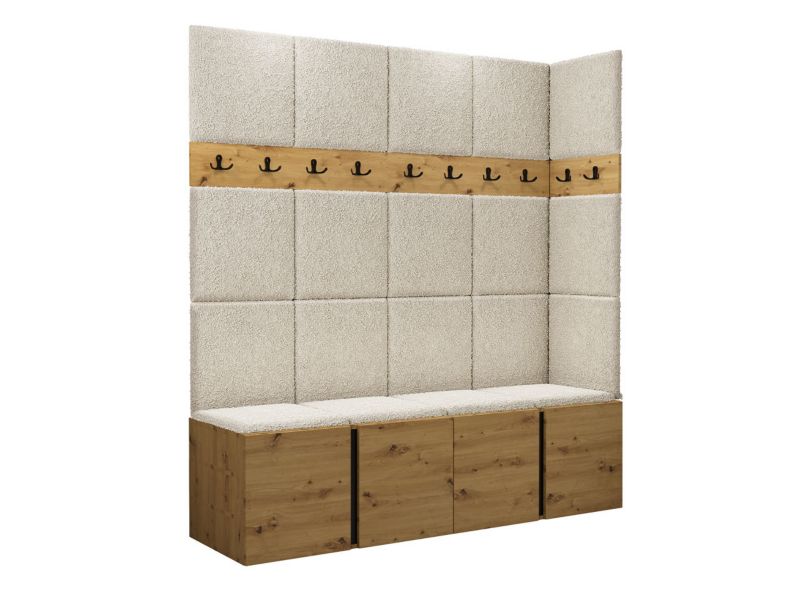 Garderoba MIRJAN 24 Orion II dąb artisan/czarny + beżowa bukla 1 kpl.