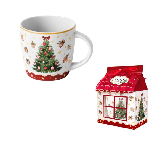 Kubek Christmas Tree Domek DUO porcelanowy świąteczny 400 ml 1 szt.
