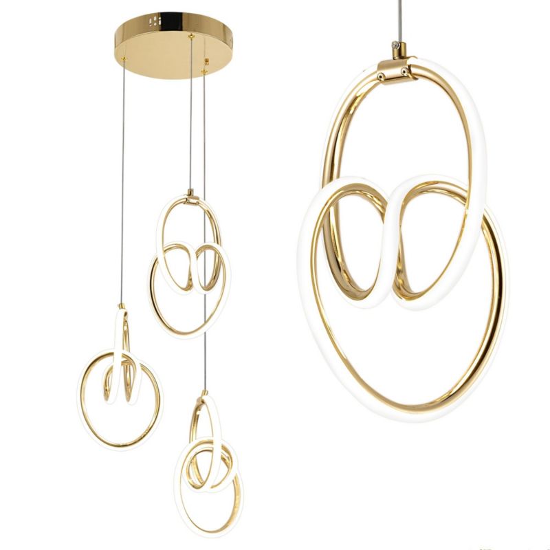 Lampa Sufitowa Wisząca Toolight Led G082-3Cpr Złoty 1 Szt