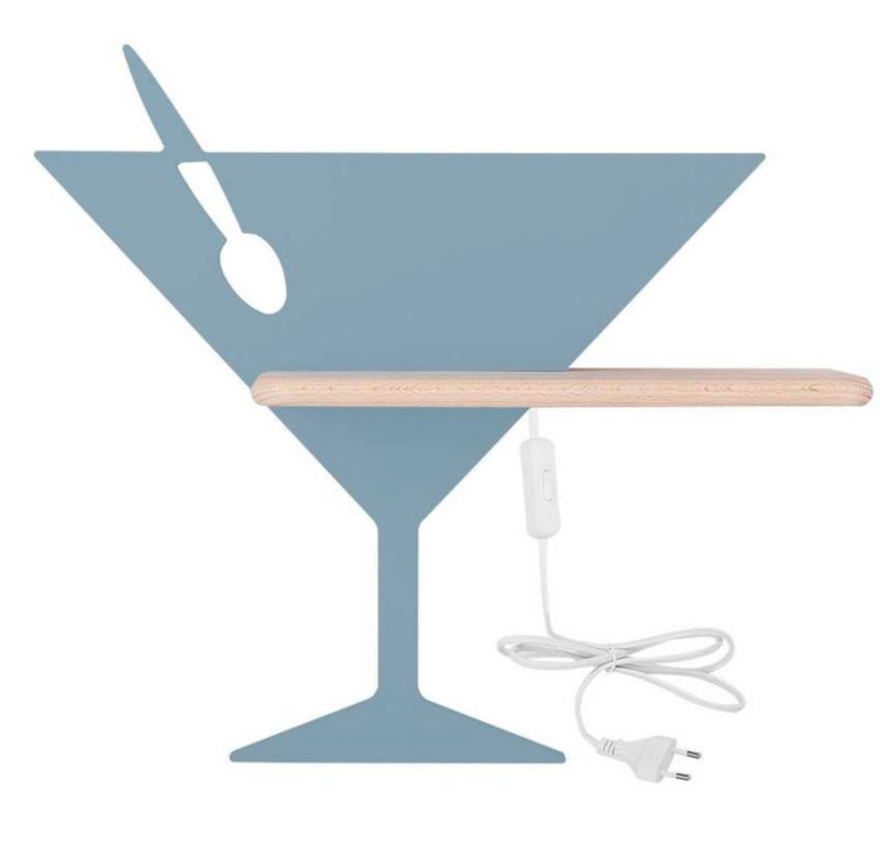 Kinkiet ścienny Candellux Piccolo jasne drewno i niebieski LED 4W 4000K 200lm IP20 wym: 33 x 37,5 x 12 cm - 1 szt.