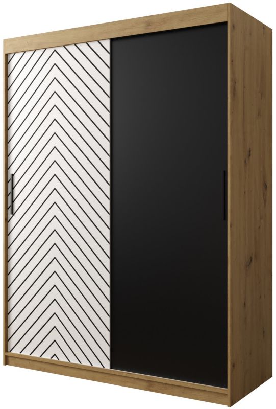 Szafa przesuwna Garderoba Abiks Jodełka 150 artisan + biały 1 szt.