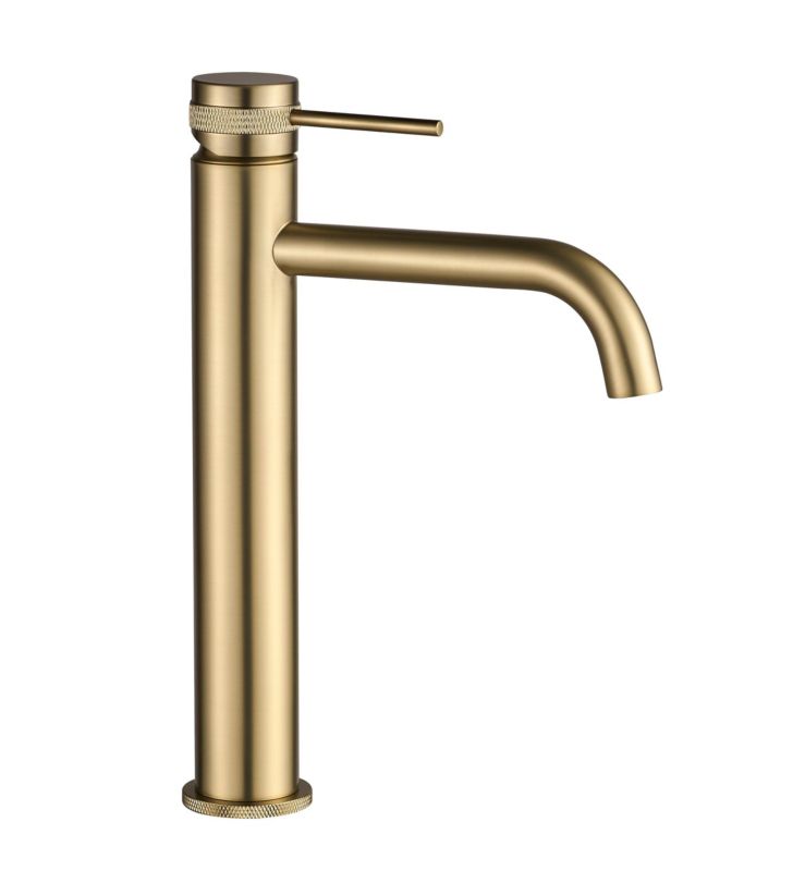 Bateria Umywalkowa Rea Lungo Grip Wysoka Złoty Szczotkowany 10X5X28Cm 1 Szt