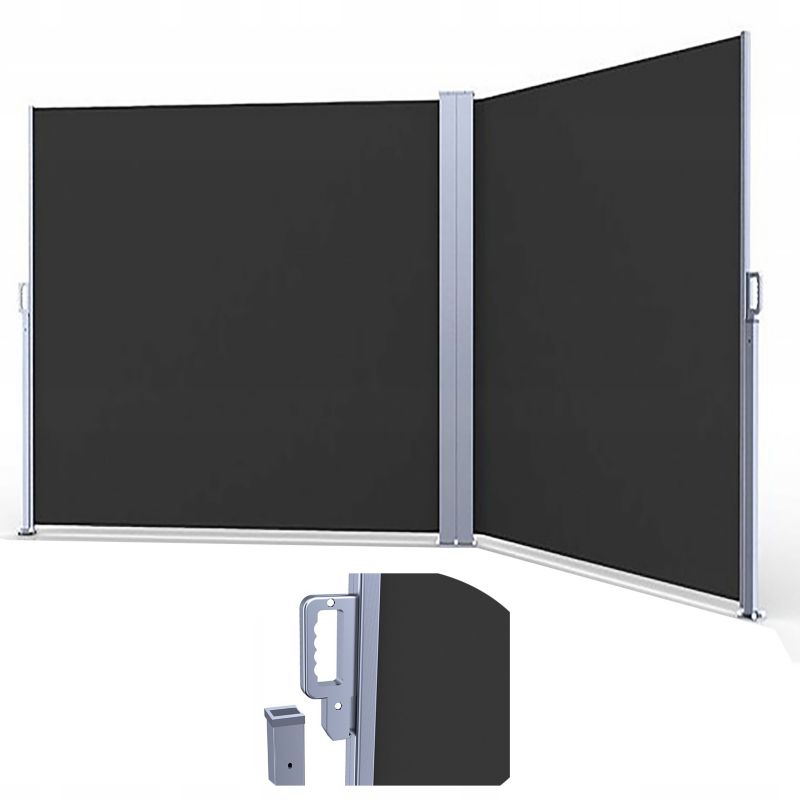 Markiza Boczna Focus Garden Osłona Tarasowa Ogrodowa Podwójna Ciemny 600x200 Kotara 1 szt