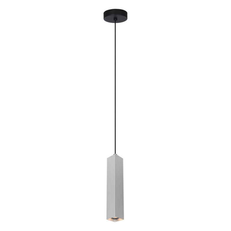 Lampa wisząca Italux Tecno 0614 aluminiowo-czarna nowoczesna 1xGU10 x 1 szt.