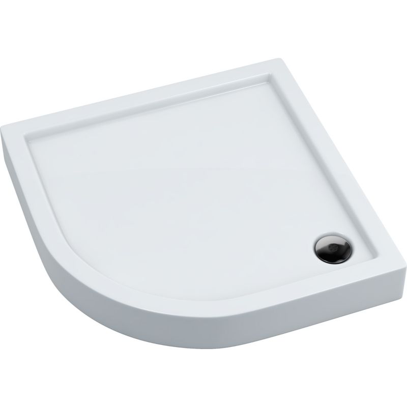 Brodzik półokrągły akrylowy Oltens Vindel 90x90 cm biały, wzmacniany, płytki, 1 szt.