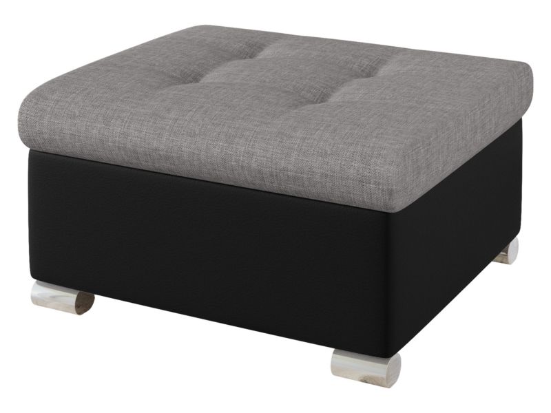 Pufa MIRJAN 24 Niko Mała czarna ekoskóra/szary 1 szt.