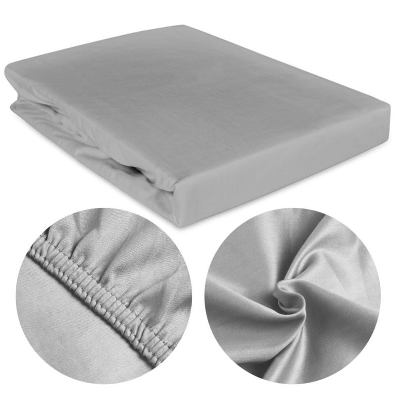 Prześcieradło satynowe z gumką Darymex 140x200 kolor Popiel 1 szt.