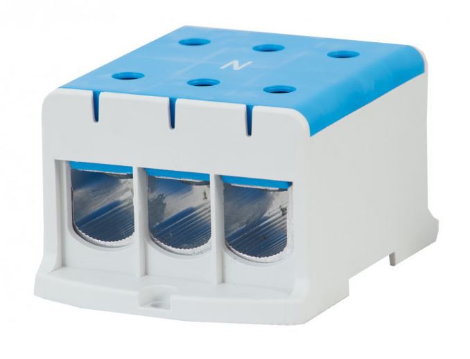 Złaczka szynowa F-Elektro 3-torowa 3 x 3 x 240mm2 Al/Cu niebieska F2.0325 1szt.