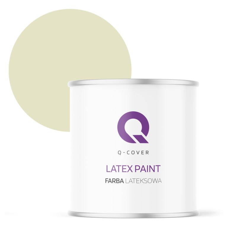 Farba Lateksowa Do Ścian i Sufitów Q-Cover Biel złamana w groszkowy H2476 Głęboki Mat 2L
