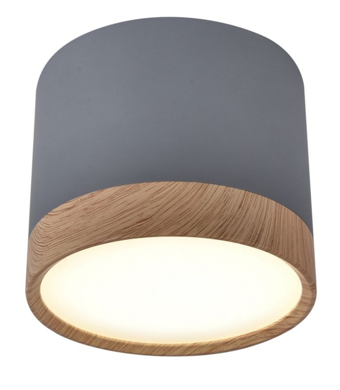 Spot Candellux Tuba szaro-jasne drewno LED 9W 4000K 650lm IP20 wym: 8,8 x 8,8 cm aluminium - 1 szt.