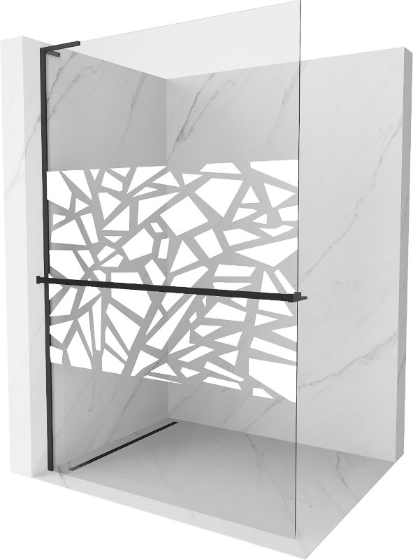 Ścianka prysznicowa Mexen Kioto+ L biały wzór/czarny 90x200cm 800-090-123-70-85 1 szt.