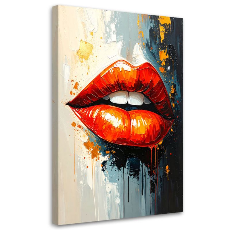 Obraz nowoczesny do salonu sypialni Feeby Czerwone usta 70x100cm 1szt