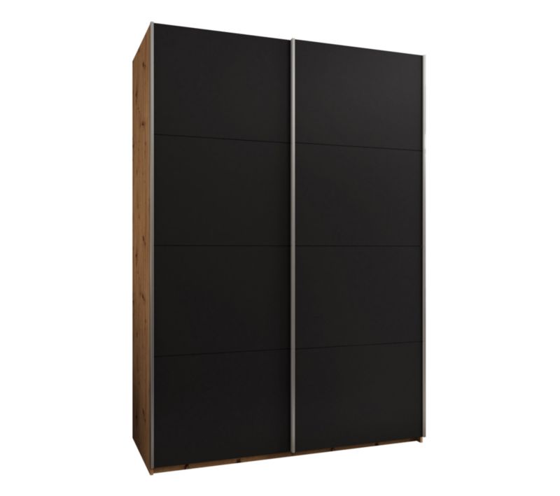 Szafa przesuwna Abiks LUX wysoka szer.180cm artisan/czarny/srebrny 1szt.