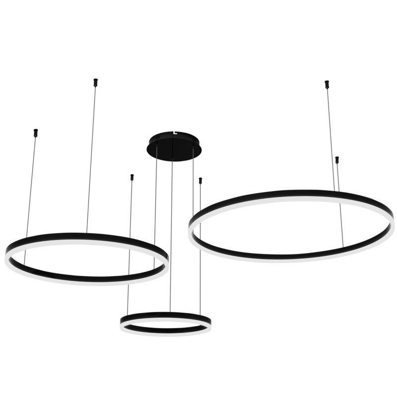 Żyrandol LED XUDO Mundo 72W 3000-6500K pilot ściemnianie czarny wiszący sufitowy 1 szt.