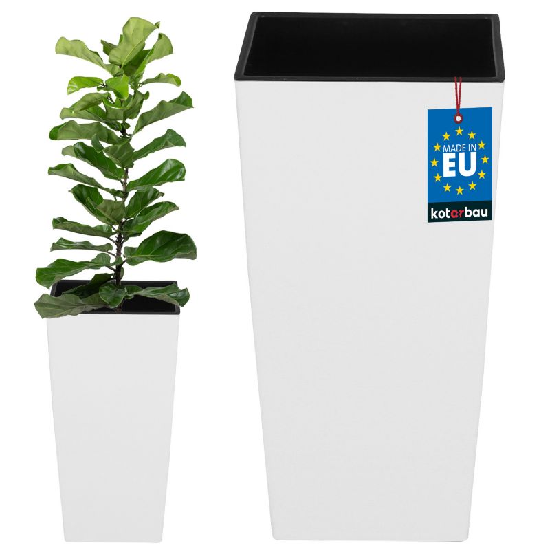 Doniczka KOTARBAU 220x220x424 mm urbi square biała z wkładem 1 szt.