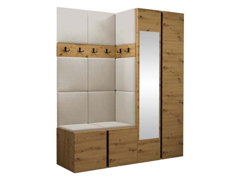 Garderoba MIRJAN 24 Orion XII dąb artisan/czarny + beżowy 1 kpl.