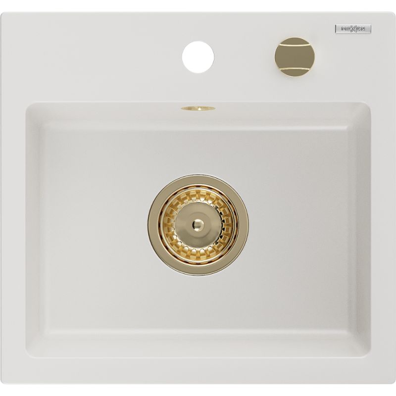 Zlewozmywak wpuszczany Mexen Milo 1-komorowy biały 435x410 mm 6505441000-20-G