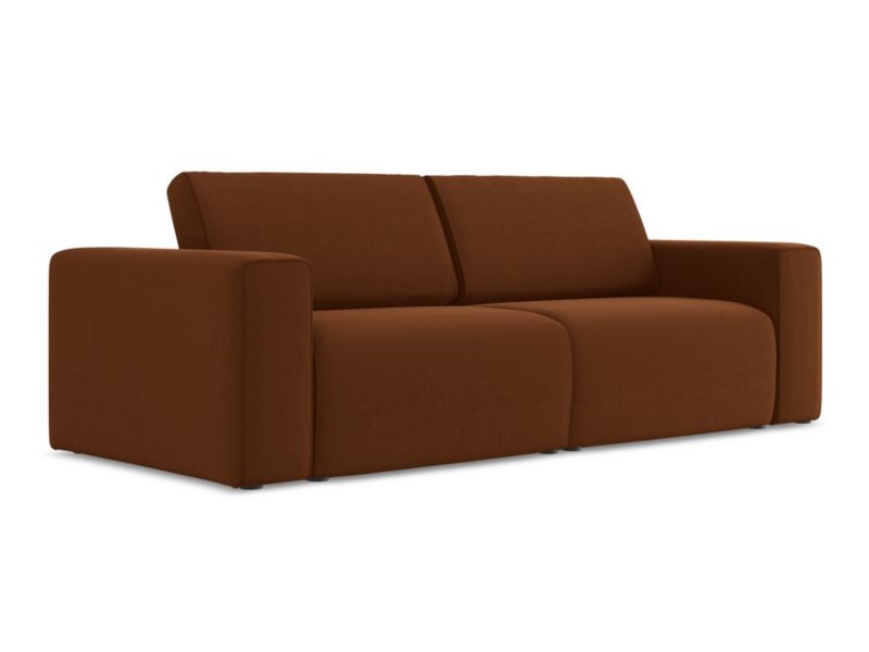 3-osobowa kanapa modułowa LaMiaSofa CASERTA z tkaniny welwetowej 224x103 cm terakota 1 szt.