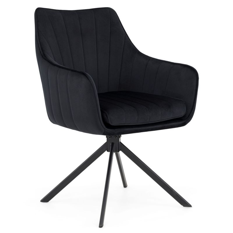 Krzesło obrotowe MebleMWM ALEX welur czarny 1 szt.