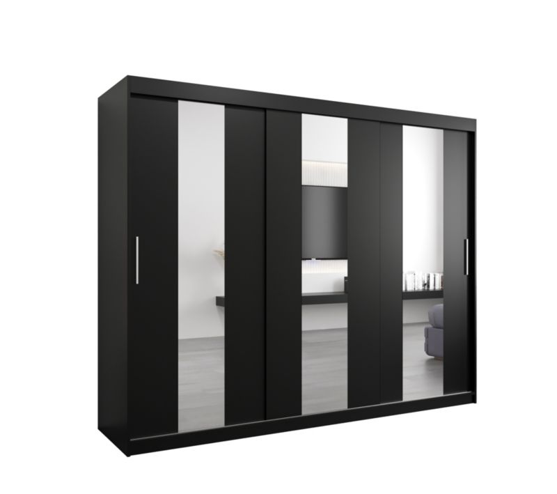 Szafa przesuwna Garderoba Abiks POLE 250 czarny/czarny 1 szt.