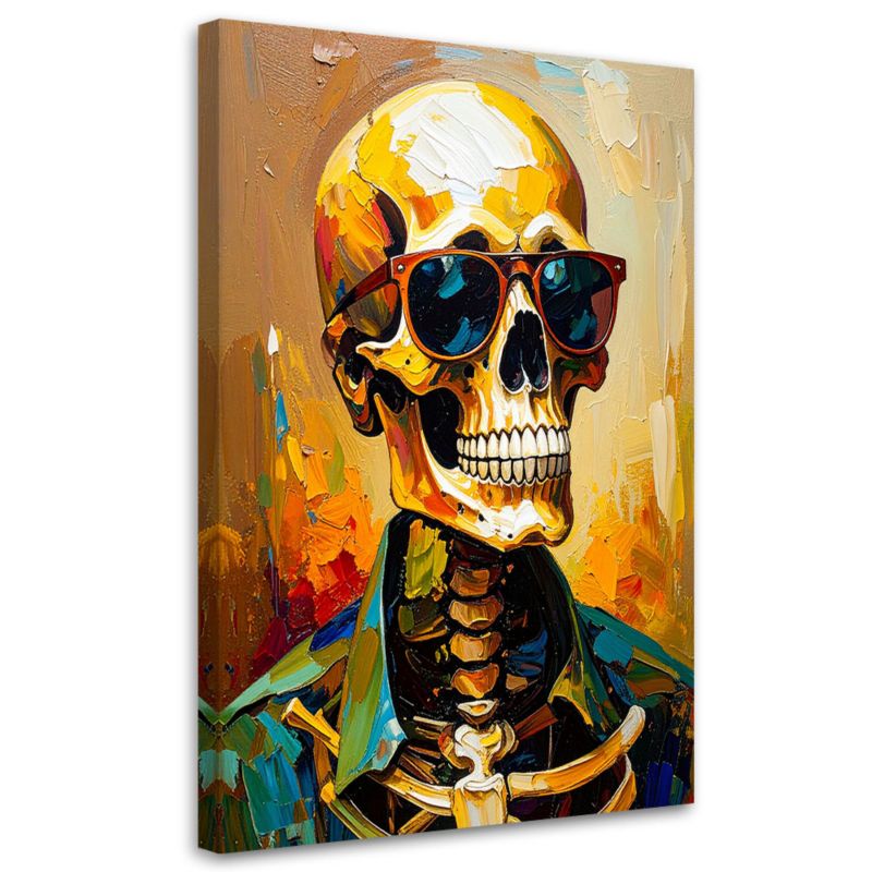 Obraz nowoczesny na ścianę Feeby Kolorowa Czaszka w okularach 60x90cm 1szt