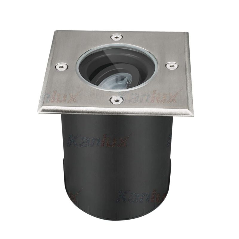 Lampa gruntowa najazdowa Kanlux Berg czarno-srebrna 1 x GU10 x 10W IP20 wym: 16,4 x 13 x 13 cm - 1 szt.