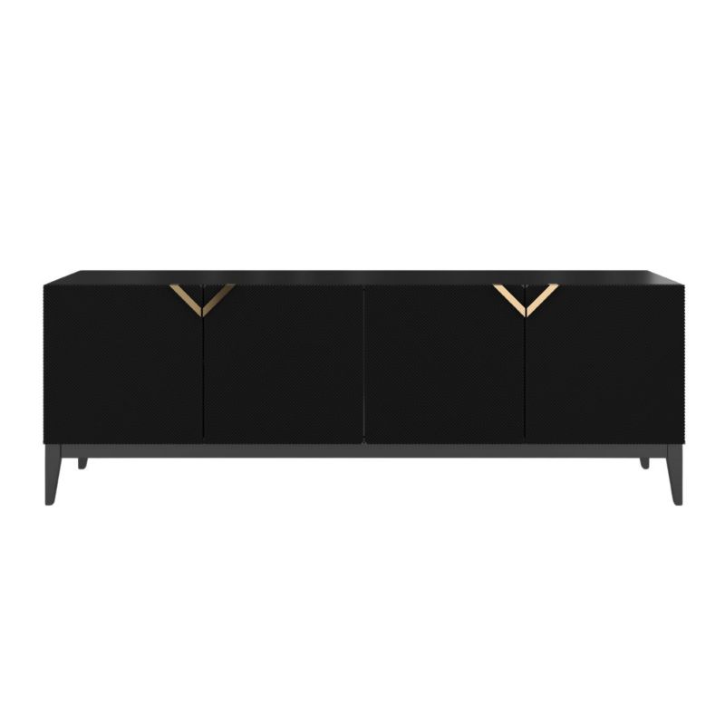 Drewniana komoda Visby DEMI long czarna 1 szt.