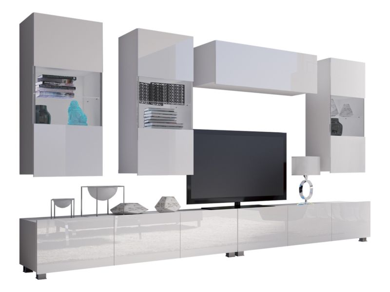 Meblościanka MIRJAN 24 Calabrini V biały / biały połysk 1 kpl.