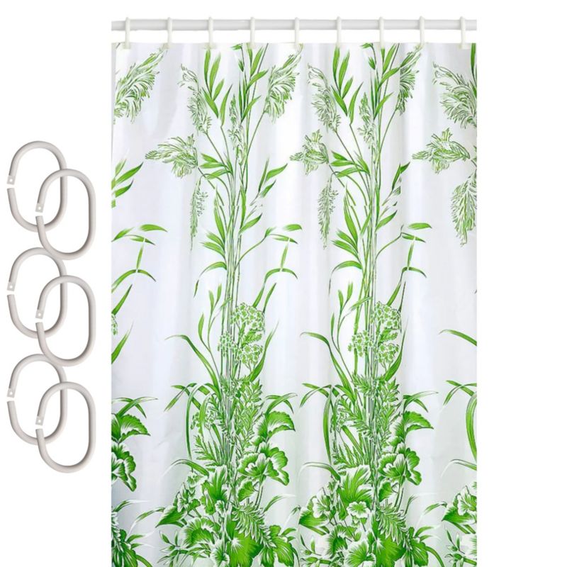 Zasłona prysznicowa Estiva tekstylna 150x200 wzór bambus 1 szt.