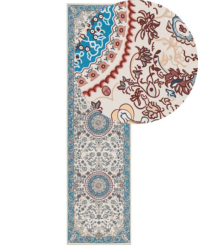 Dywan 80 x 300 cm beżowo-niebieski Gordes 1 szt.