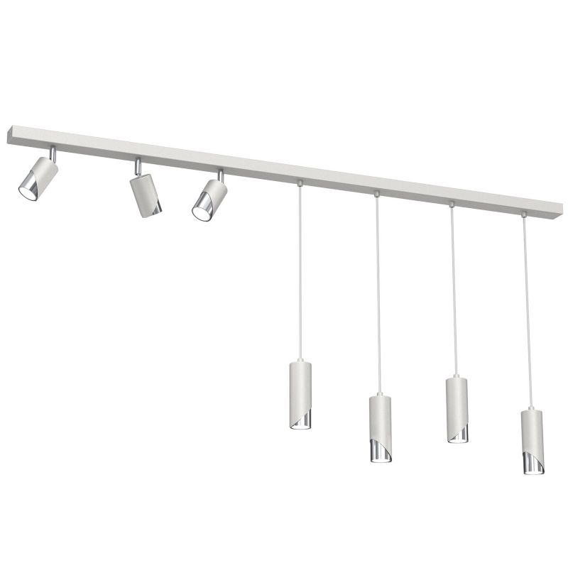 Lampa sufitowa Luminex Shift jasnoszaro-chromowana Listwa z lampami 7 x GU10 x 15W wym: 100 x 150 x 5,5 cm - 1 szt.
