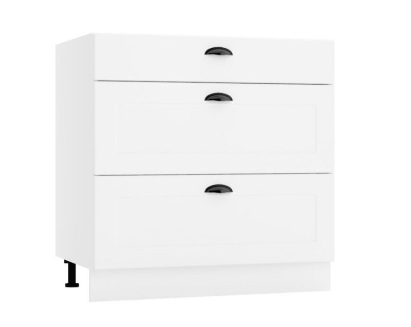 Szafka kuchenna stojąca 80 Stolkar ADELE D80 S/3 biała mat 1 szt